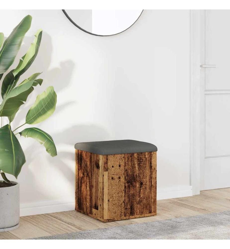 Sitzbank mit Stauraum Altholz-Optik 42x42x45 cm Holzwerkstoff