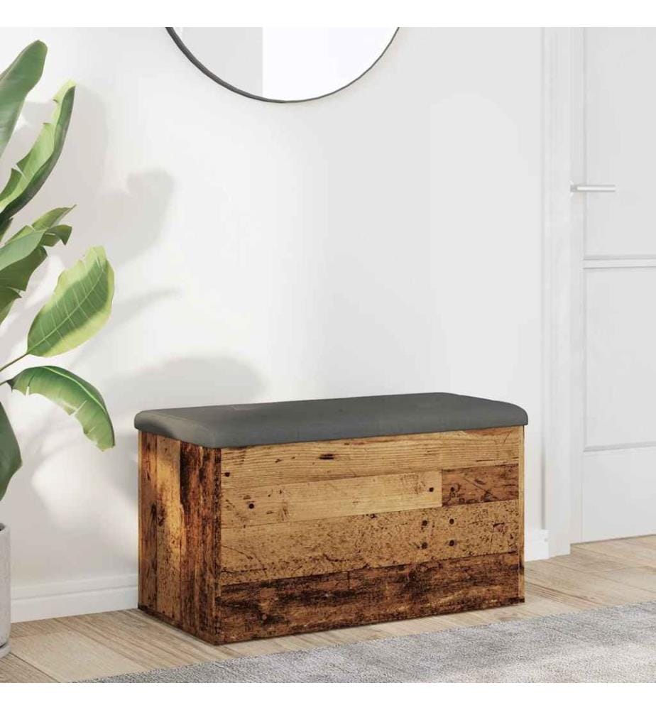 Sitzbank mit Stauraum Altholz-Optik 82x42x45 cm Holzwerkstoff
