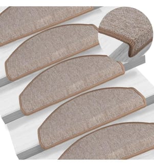 Stufenmatten 15 Stk. 65x24x4 cm Hellbraun Halbrund Gross