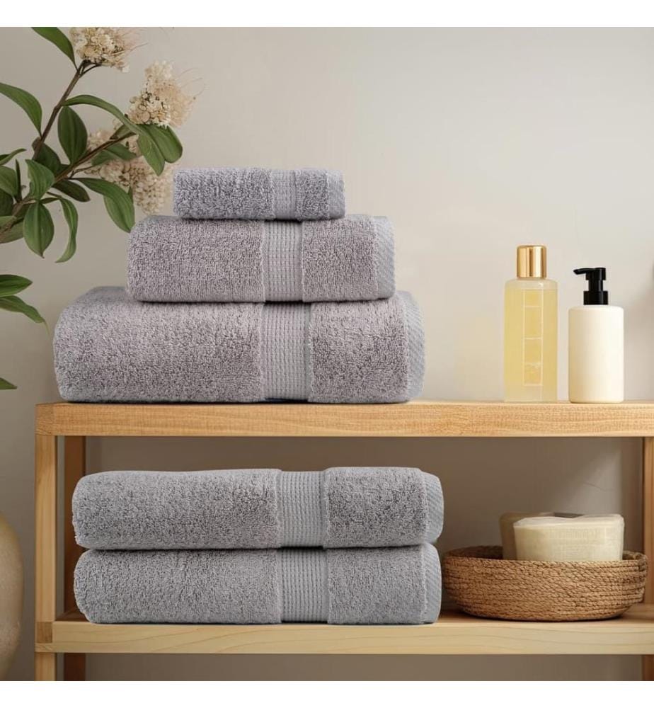 Premium-Duschtücher SOLUND 10 Stk. Grau 70x140 cm 600 g/m²