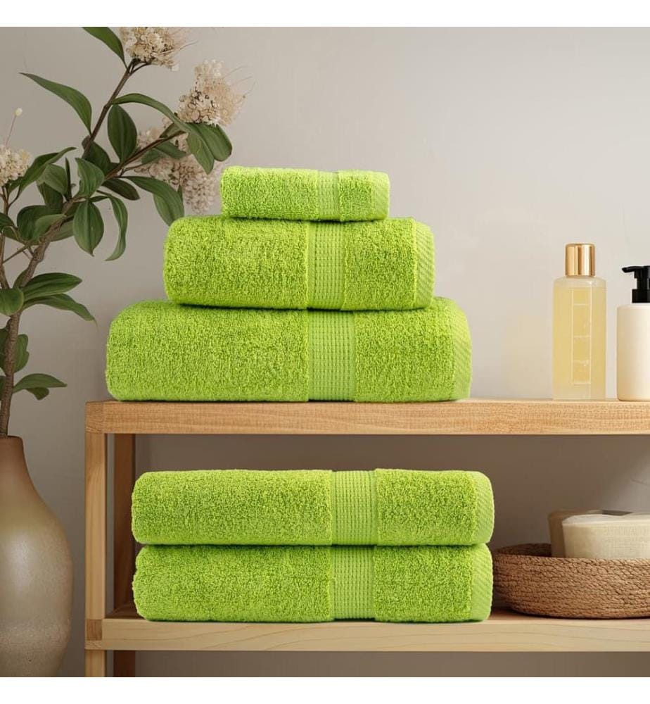 Premium-Duschtücher SOLUND 10 Stk. Apfelgrün 70x140 cm 600 g/m²
