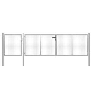 Portail de jardin Acier 400 x 100 cm Argenté