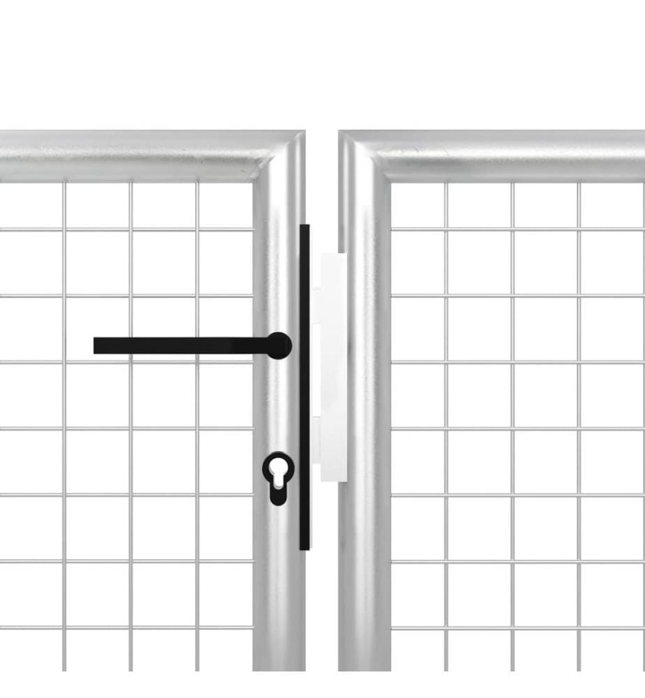 Gartentor Stahl 400 x 100 cm Silbern