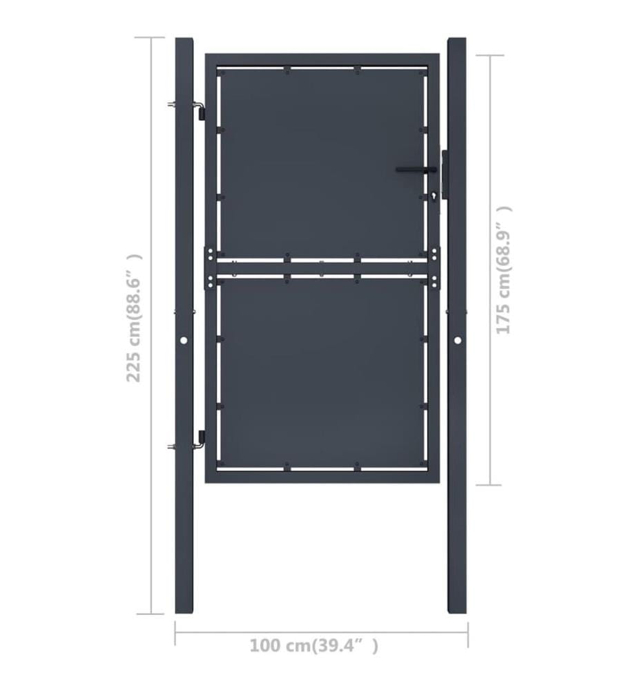 Gartentor Stahl 100×175 cm Anthrazit