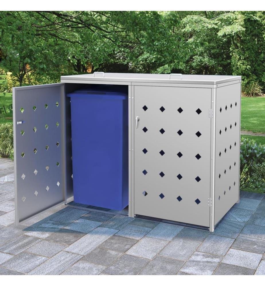 Mülltonnenbox für 2 Tonnen 240 L Edelstahl