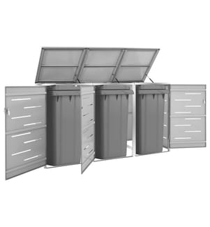 Mülltonnenbox für 3 Tonnen 207x77,5x112,5 cm Edelstahl