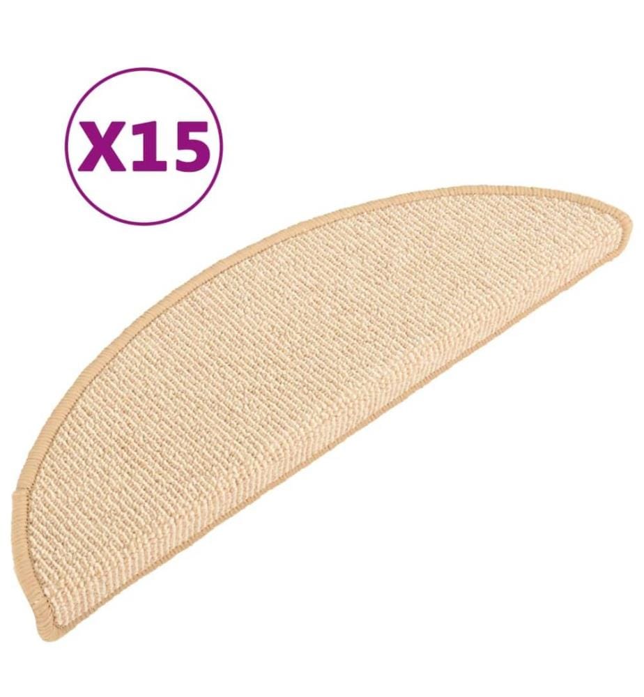 Stufenmatten 15 Stk. 56x17x3 cm Creme Halbrund