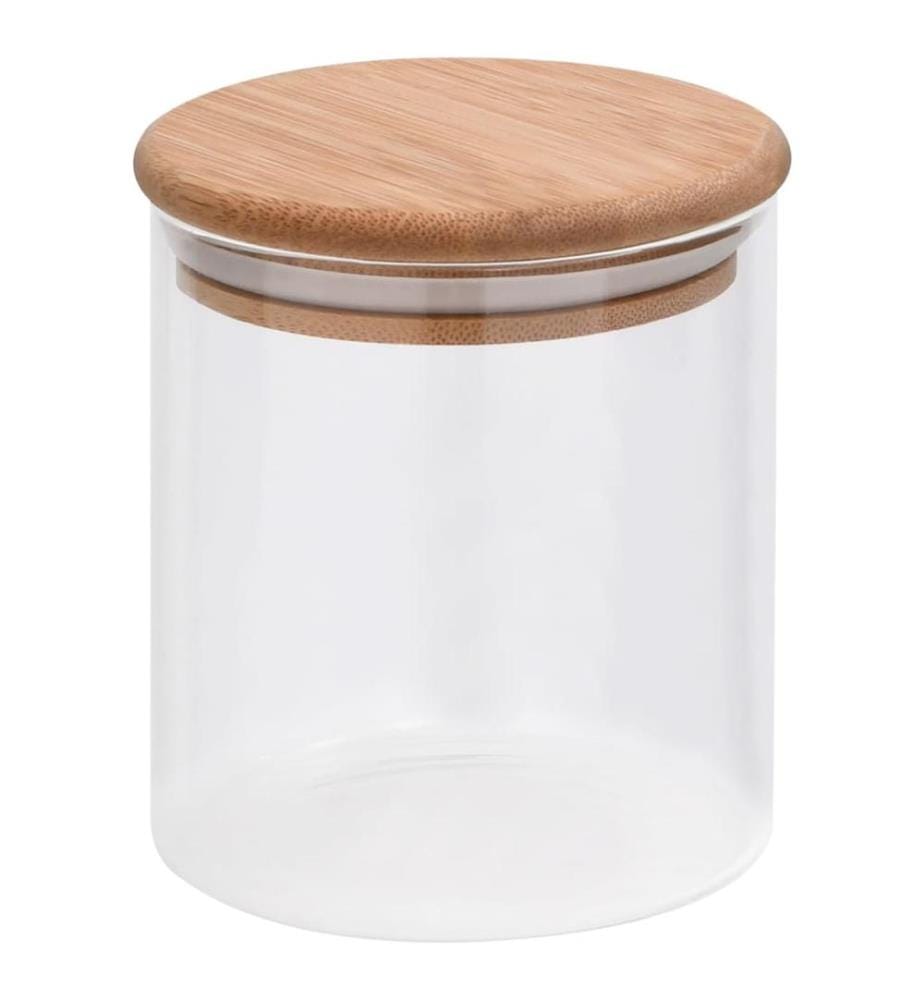 Pots de conservation en verre couvercle en bambou 10 pcs 600 ml