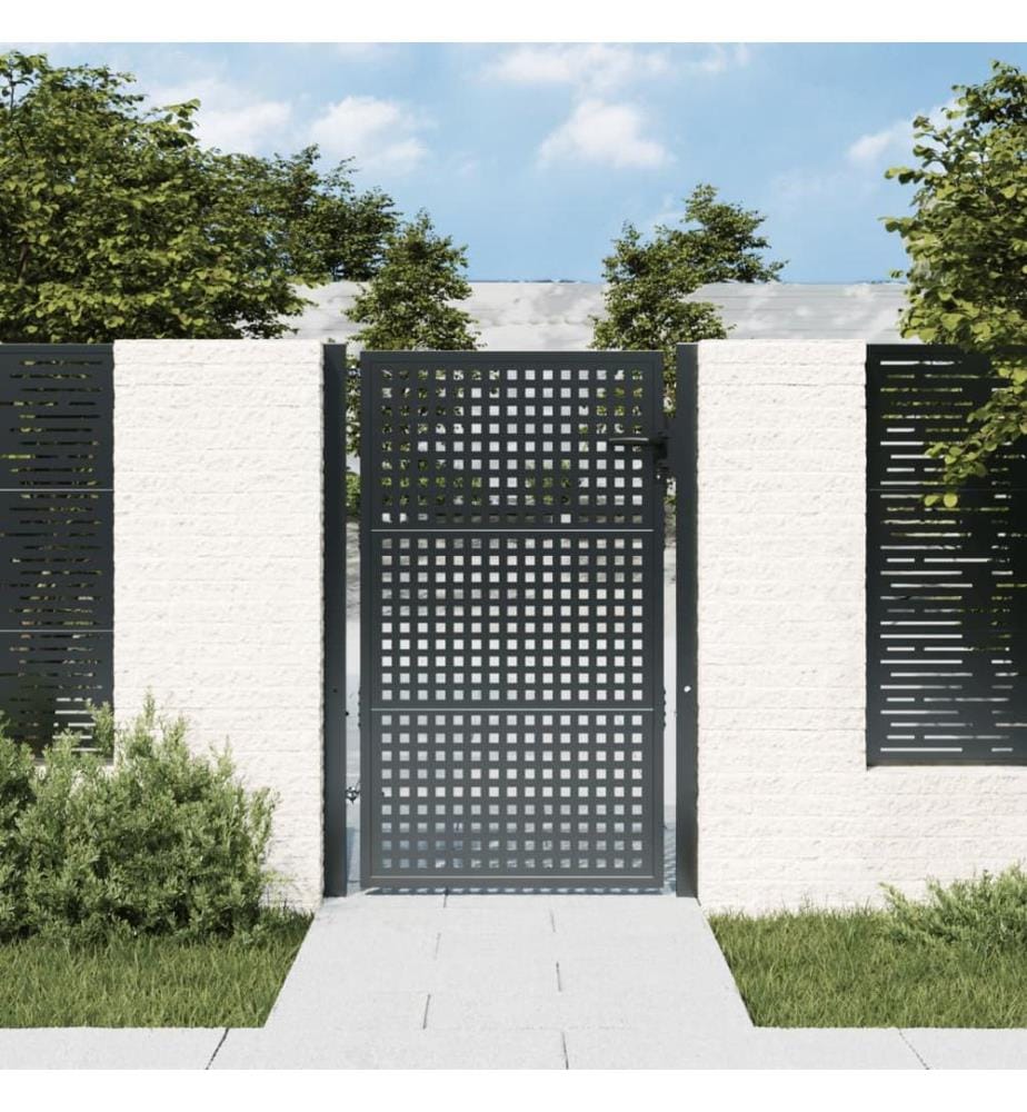 Portail de jardin Anthracite 105 x 125 cm Acier