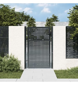 Portail de jardin Anthracite 105 x 125 cm Acier
