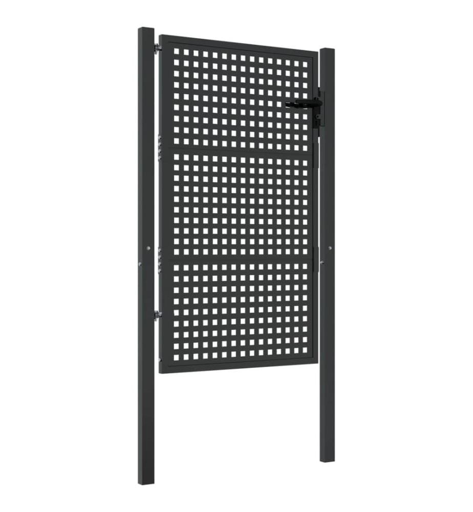 Portail de jardin Anthracite 105 x 125 cm Acier
