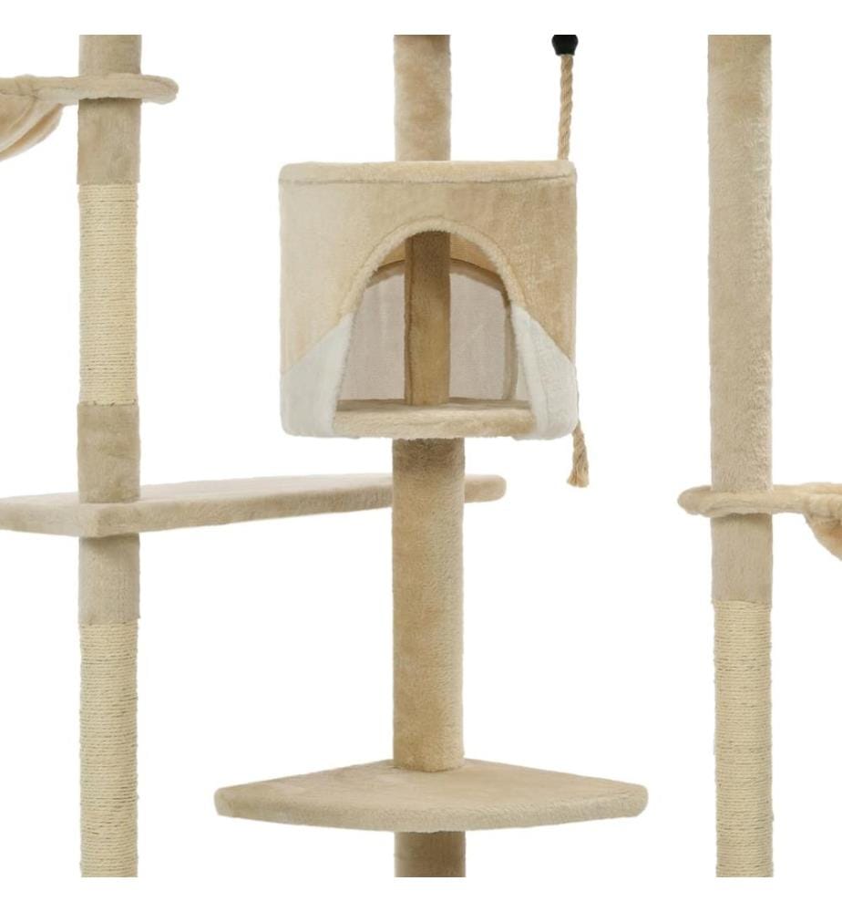 Katzen-Kratzbaum Sisal 203 cm Beige und Weiss