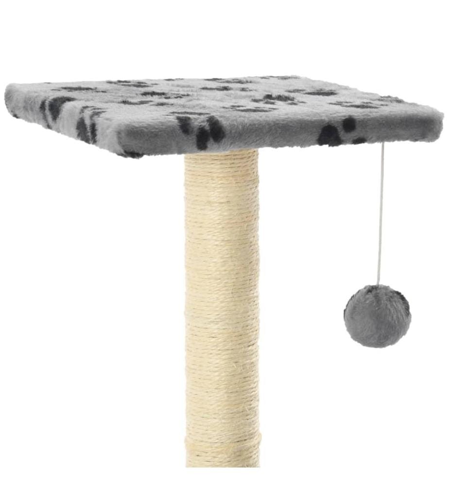 Katzen-Kratzbaum Sisal 65 cm Grau Pfoten-Muster