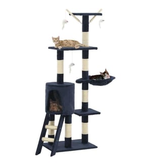 Katzen-Kratzbaum mit Sisal-Säulen 138 cm Dunkelblau