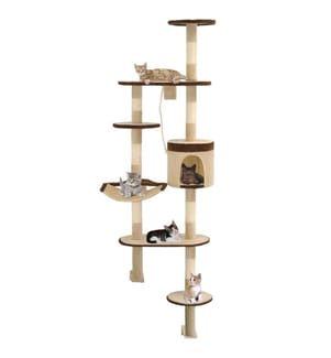 Wandkratzbaum mit Sisal-Kratzsäulen 194 cm Beige/Braun