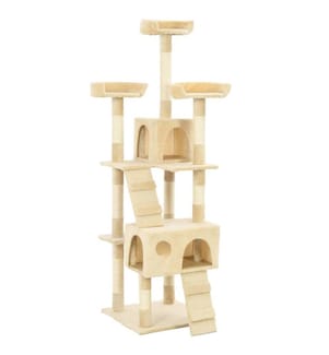 Katzen-Kratzbaum mit Sisal-Säulen 170 cm Beige