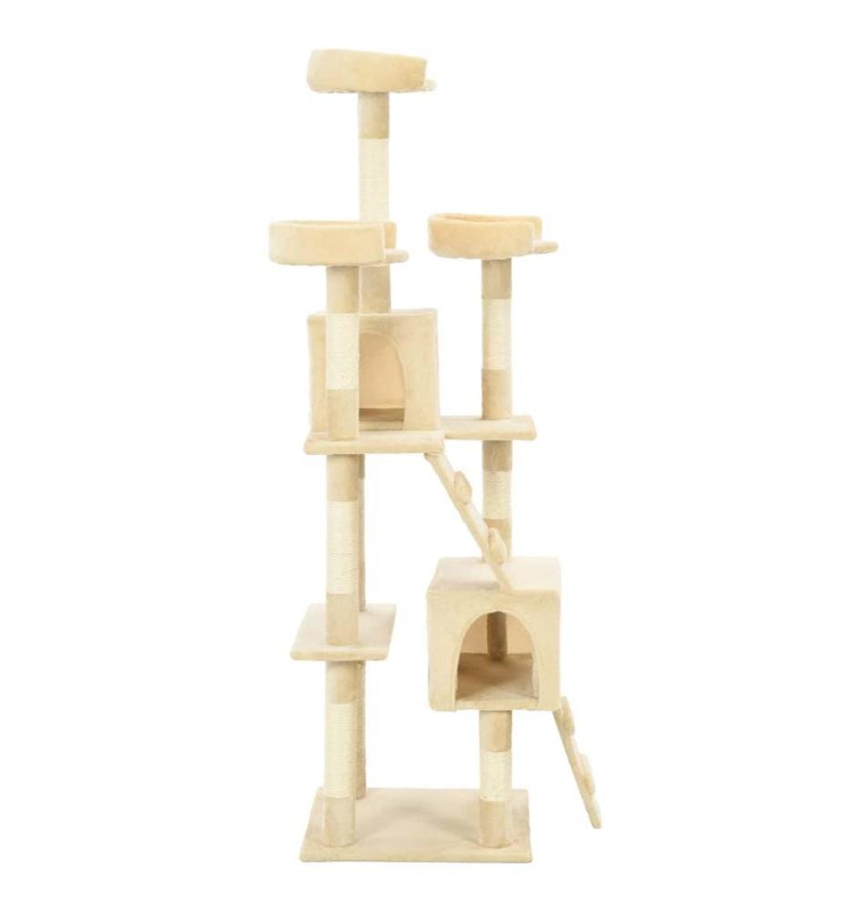 Katzen-Kratzbaum mit Sisal-Säulen 170 cm Beige