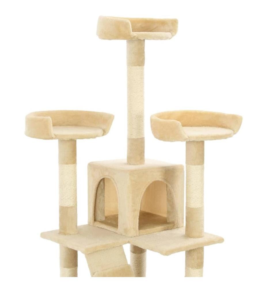 Katzen-Kratzbaum mit Sisal-Säulen 170 cm Beige