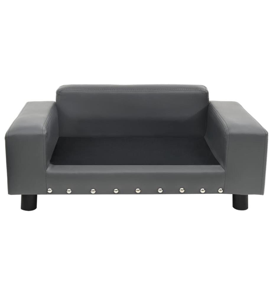 Hundesofa Grau 81x43x31 cm Plüsch und Kunstleder