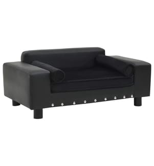 Hundesofa Schwarz 81x43x31 cm Plüsch und Kunstleder