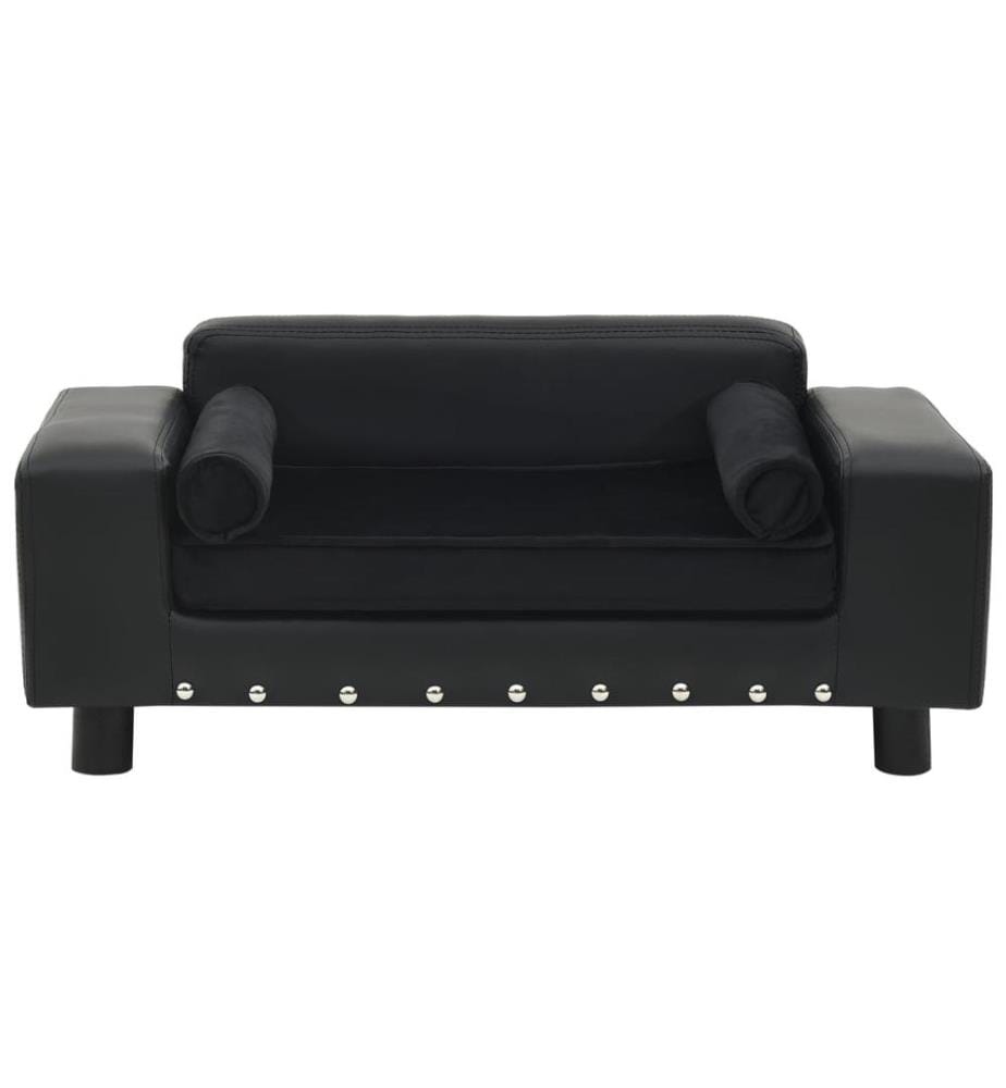 Hundesofa Schwarz 81x43x31 cm Plüsch und Kunstleder