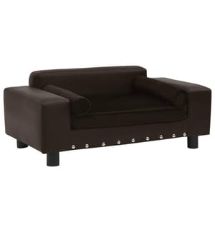 Hundesofa Braun 81x43x31 cm Plüsch und Kunstleder