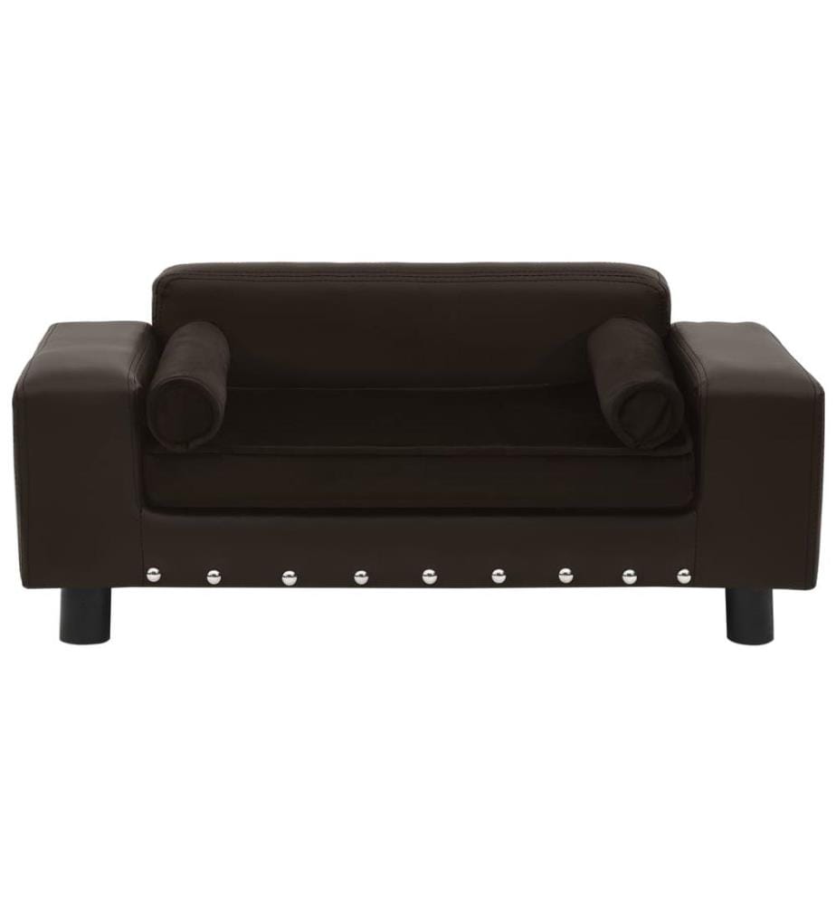 Hundesofa Braun 81x43x31 cm Plüsch und Kunstleder