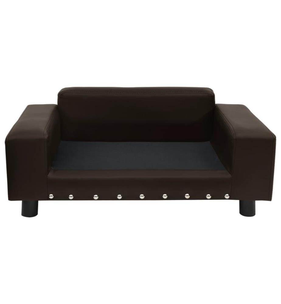 Hundesofa Braun 81x43x31 cm Plüsch und Kunstleder