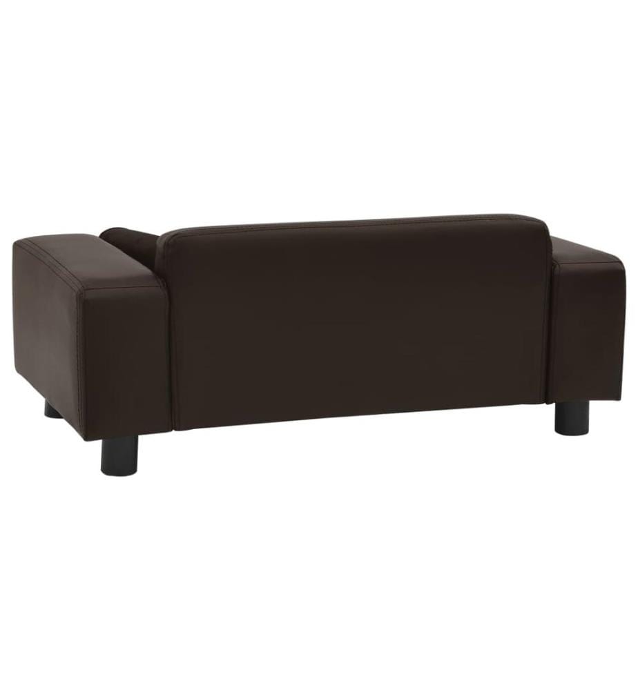 Hundesofa Braun 81x43x31 cm Plüsch und Kunstleder