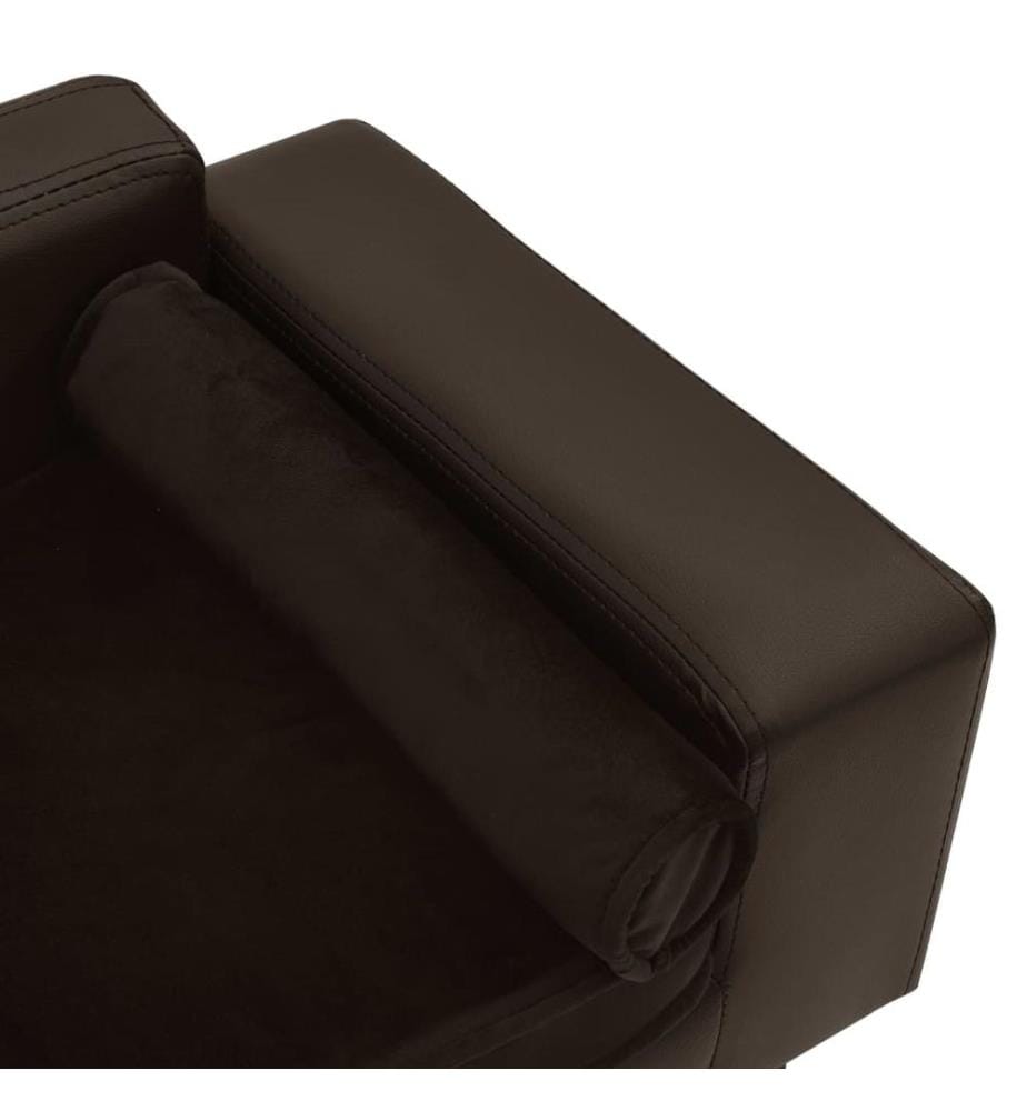 Hundesofa Braun 81x43x31 cm Plüsch und Kunstleder