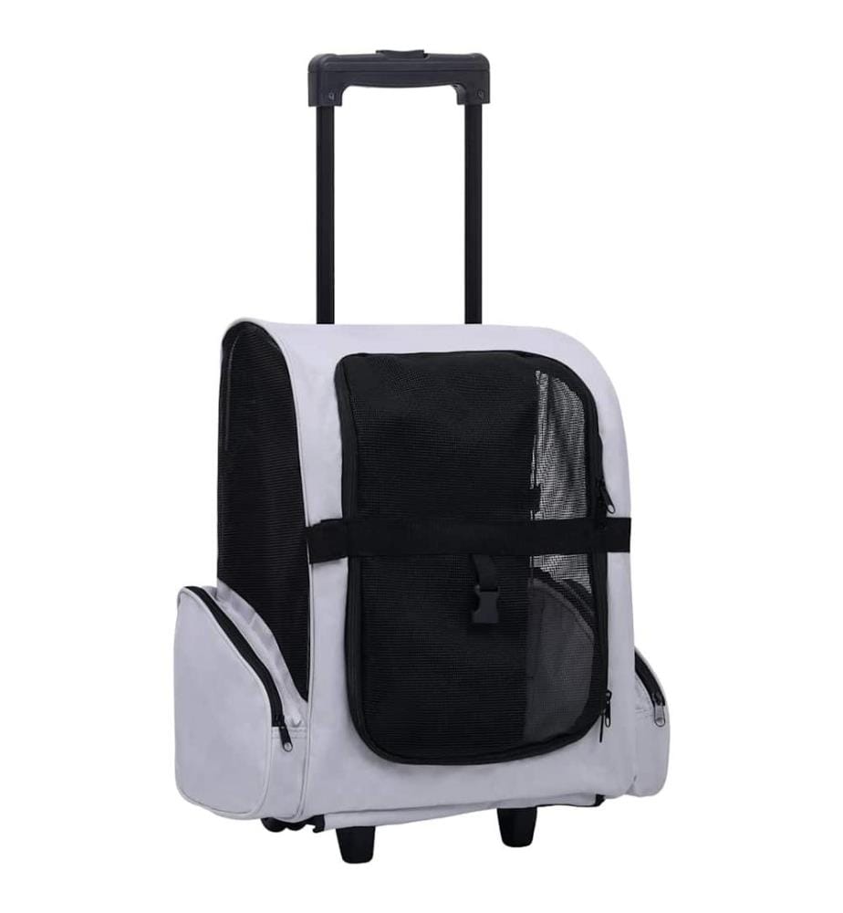 Chariot polyvalent pliable pour animaux de compagnie gris