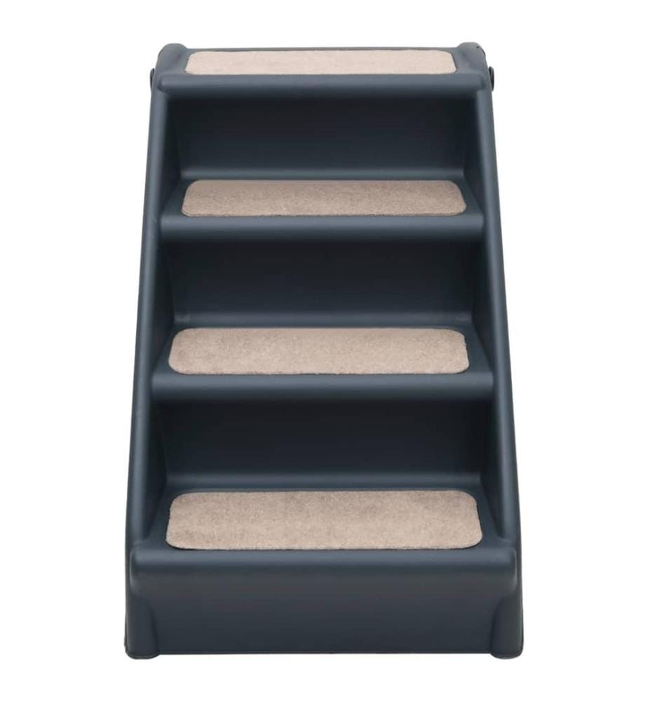 Hundetreppe mit 4 Stufen Klappbar Dunkelgrau