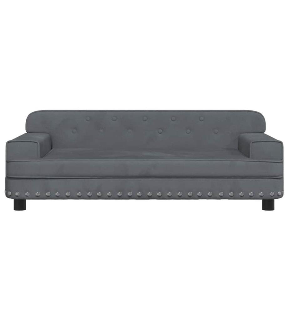 Hundebett Dunkelgrau 90x53x30 cm Samt