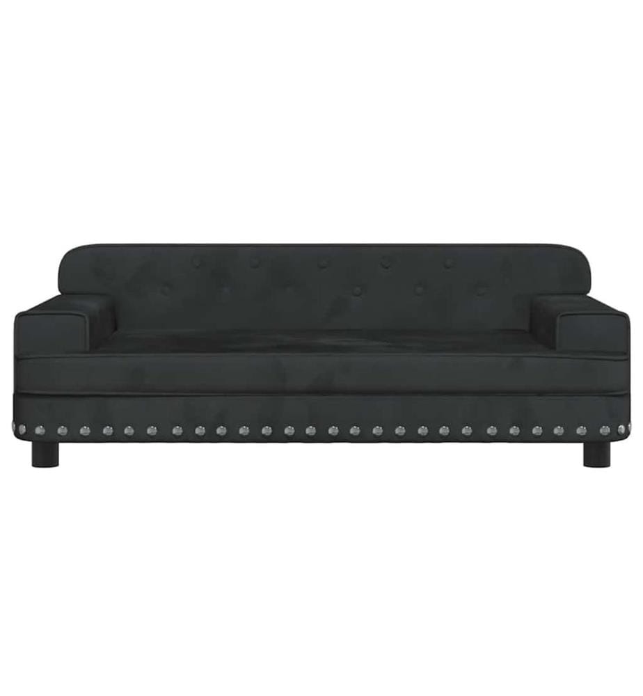 Hundebett Schwarz 90x53x30 cm Samt