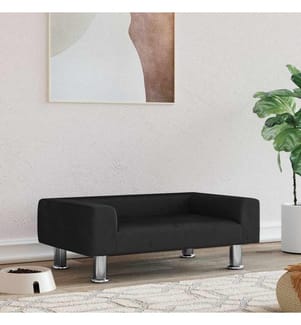 Hundebett Schwarz 70x45x26,5 cm Samt