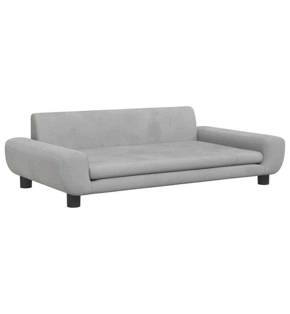 Hundebett Hellgrau 100x54x33 cm Samt