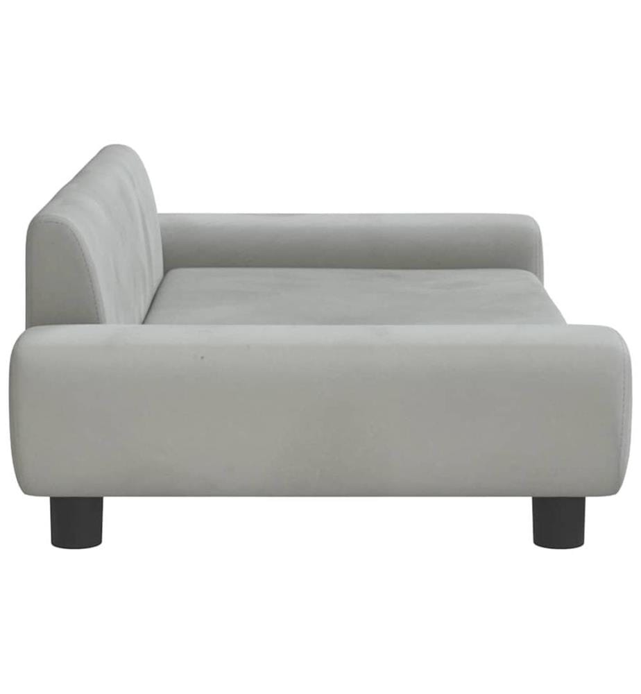 Hundebett Hellgrau 100x54x33 cm Samt