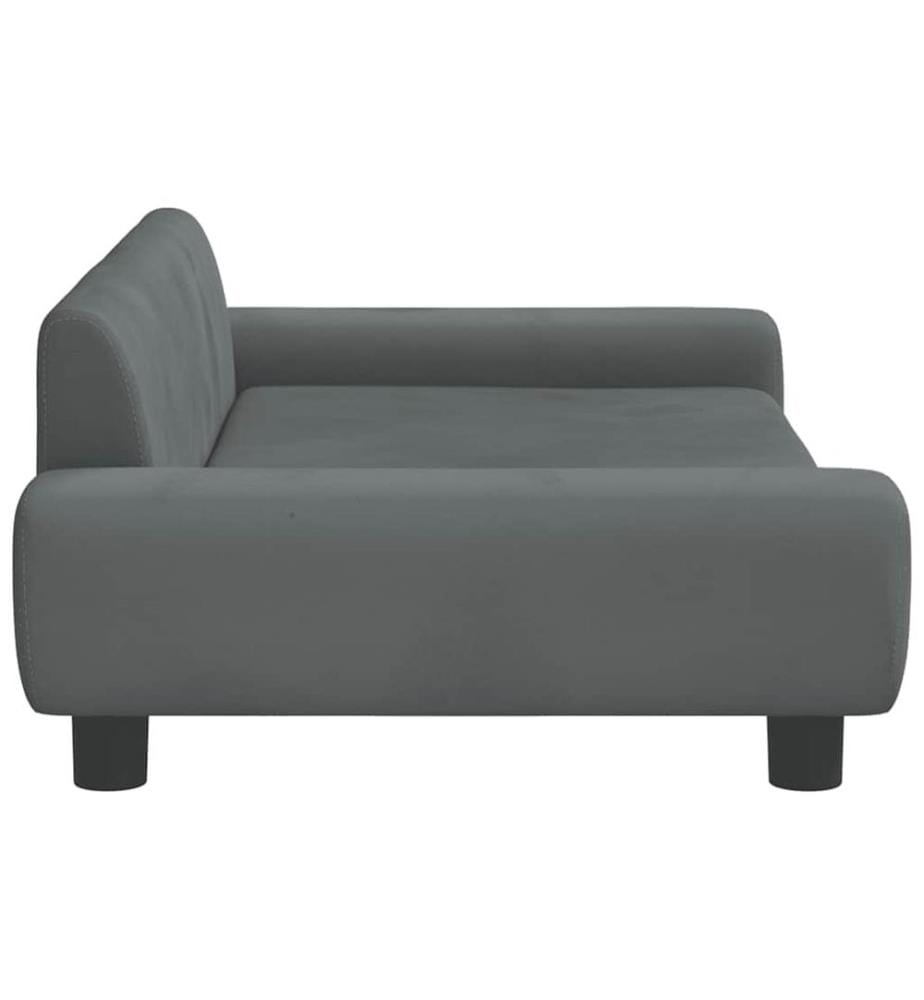 Hundebett Dunkelgrau 100x54x33 cm Samt