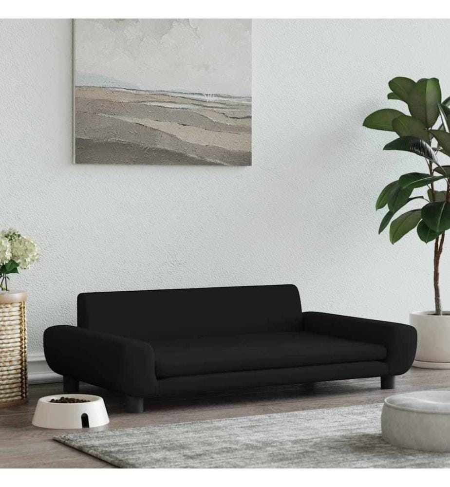 Hundebett Schwarz 100x54x33 cm Samt
