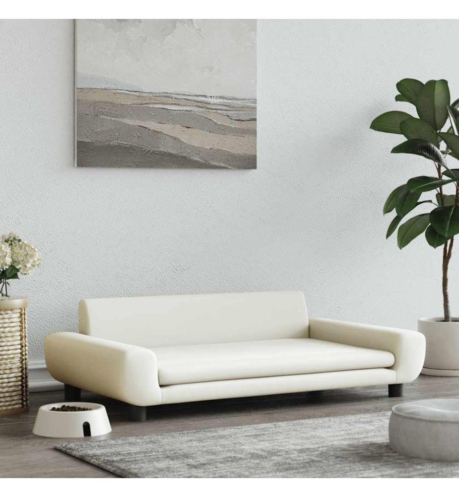 Hundebett Creme 100x54x33 cm Samt