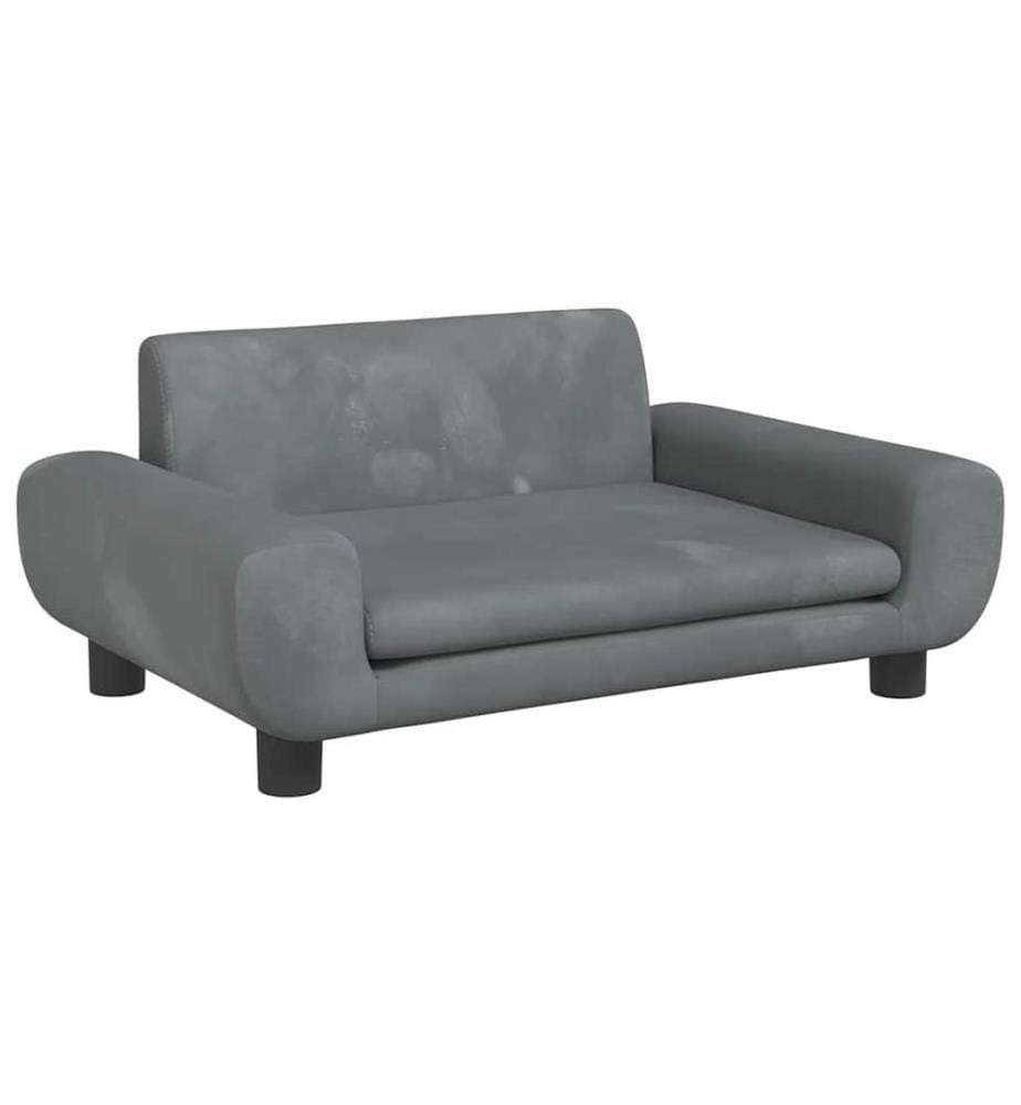 Hundebett Dunkelgrau 70x45x33 cm Samt