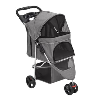 Hundewagen Faltbar Grau 80x46x98 cm Oxford-Gewebe