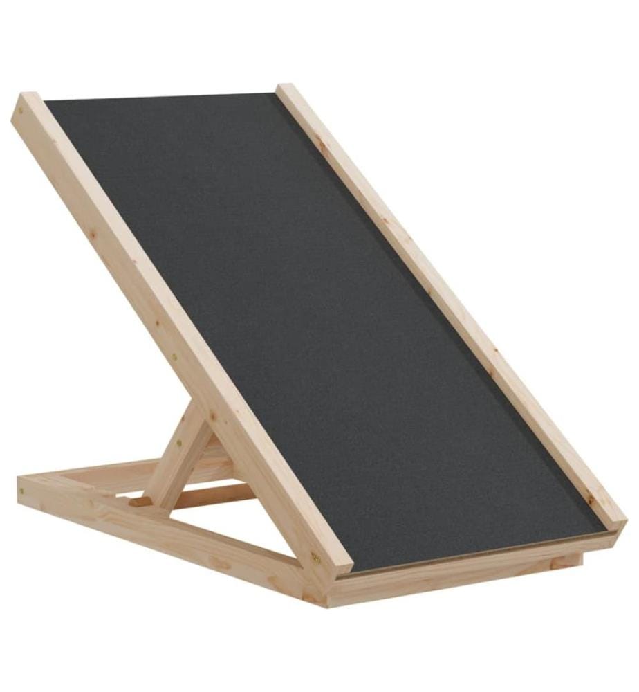Hunderampe Grau 70x35 cm Massivholz Tanne