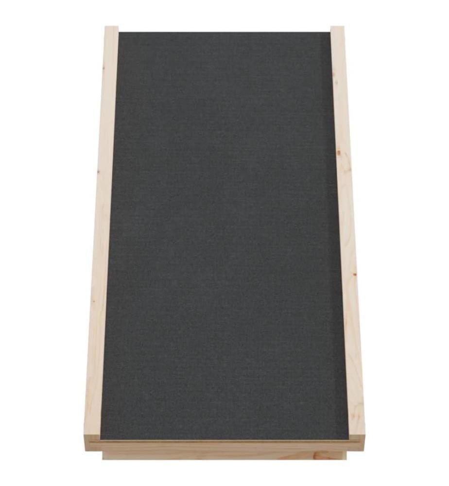 Hunderampe Grau 70x35 cm Massivholz Tanne
