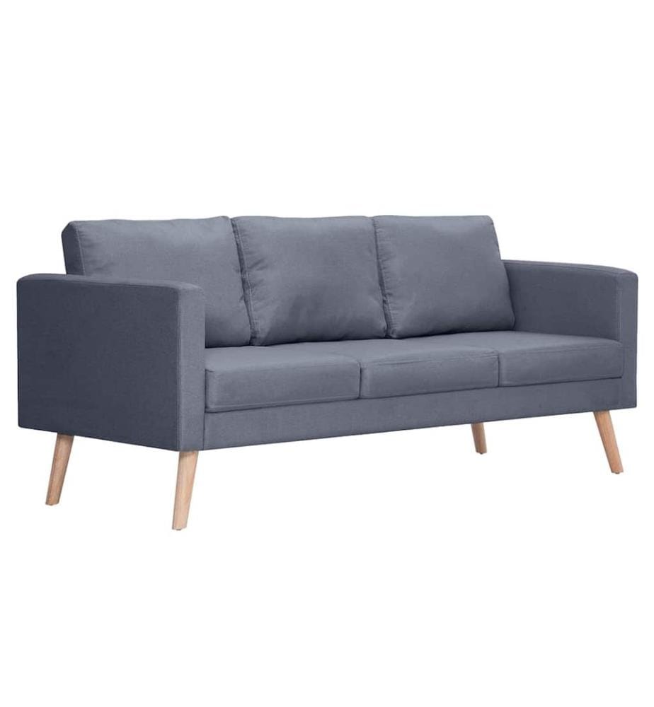 Canapé à 3 places Tissu Gris foncé