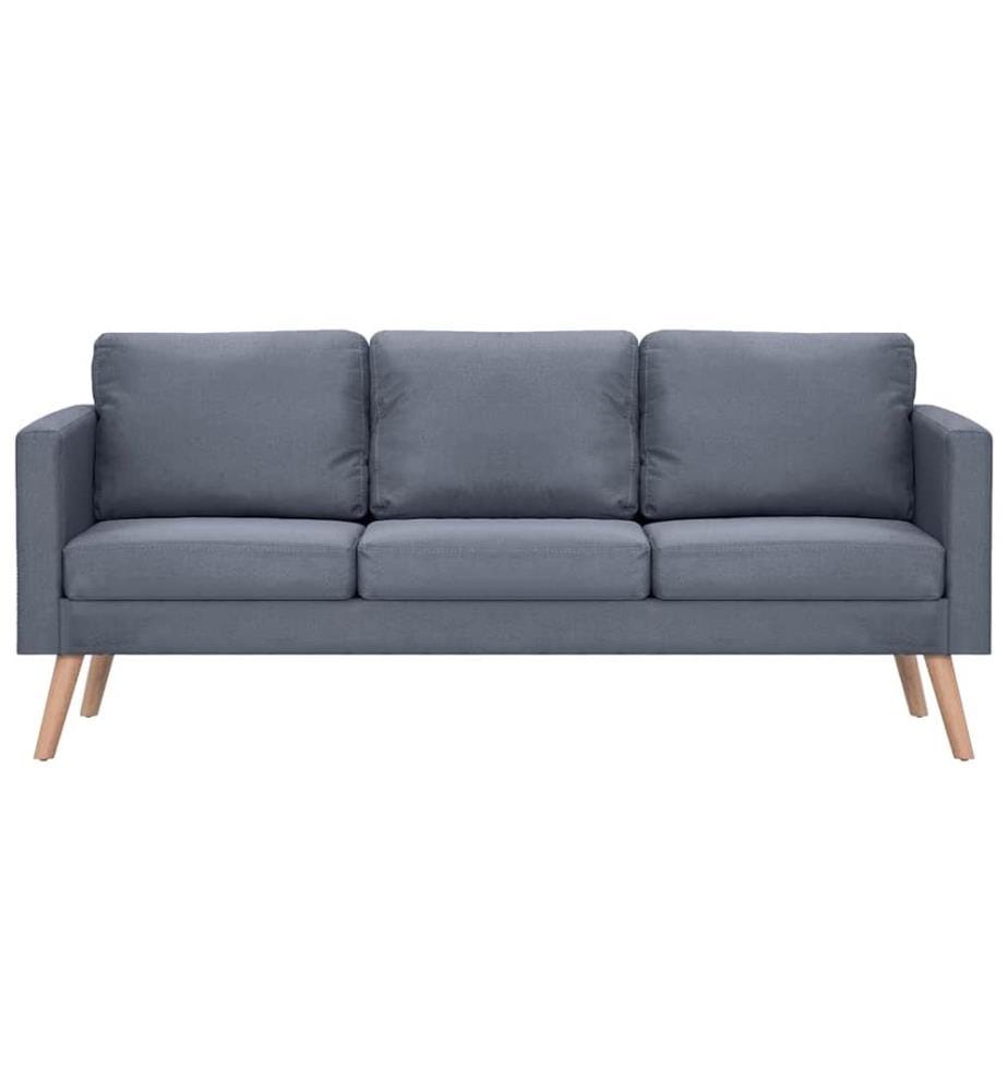Canapé à 3 places Tissu Gris foncé