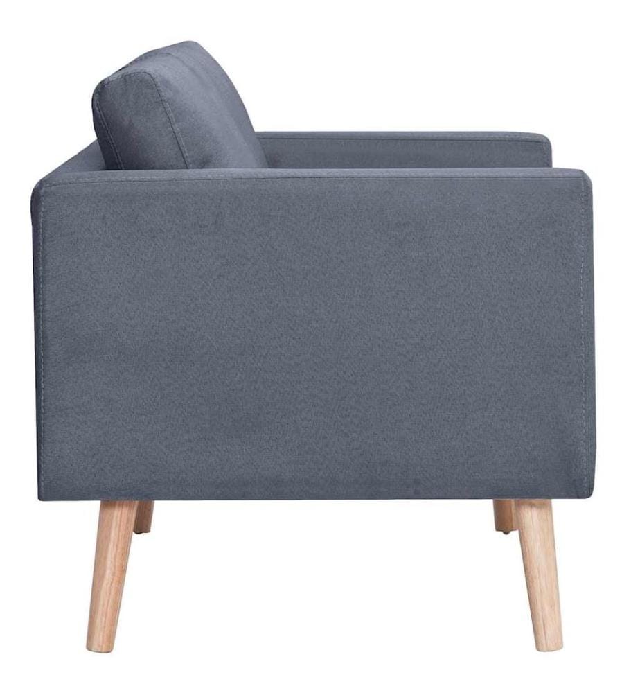 Canapé à 3 places Tissu Gris foncé