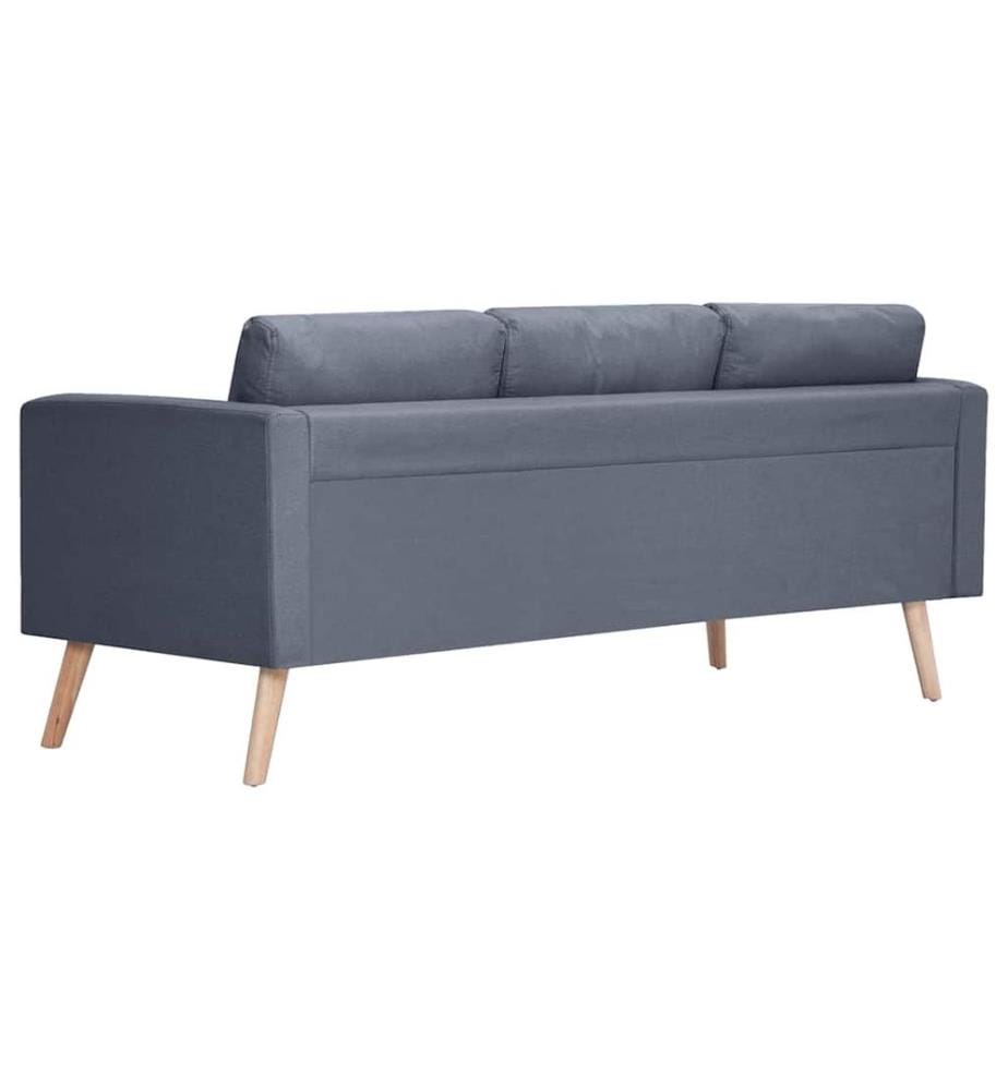 Canapé à 3 places Tissu Gris foncé
