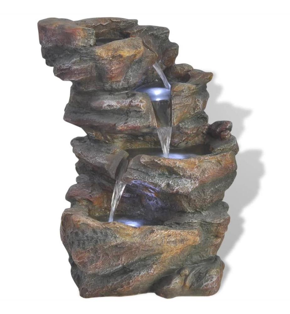 Zimmerbrunnen mit LED-Licht Polyresin