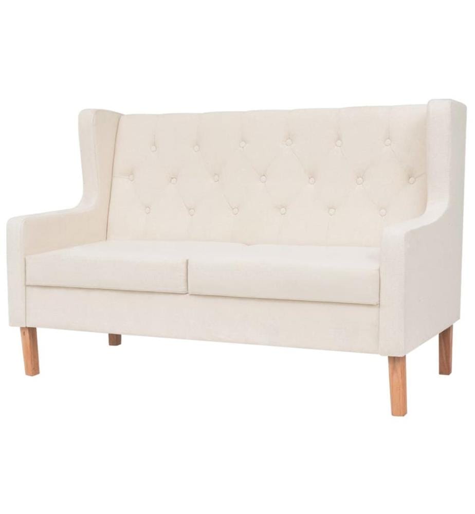 2-Sitzer Sofa Stoff Cremeweiss